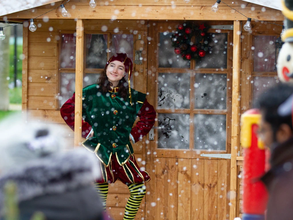 Sky Christmas Event (88) Christmas Family Fun day with elf on the door at an enormous 3 layer Santa Grotto